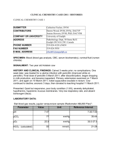 CLINICAL CHEMISTRY CASES 2011 / HISTORIES CLINICAL