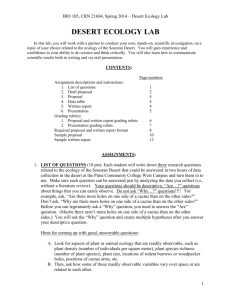 DESERT ECOLOGY LAB