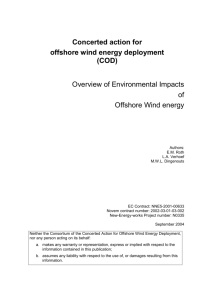 Overview of Environmental Impacts Offshore Wind energy