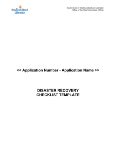 IT DISASTER RECOVERY PLAN