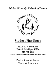 Student Handbook - Divine Worship School of Dance