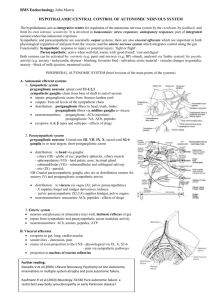 Central autonomic nervous system handout