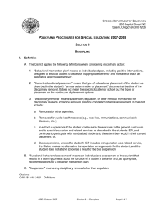 SECTION 12: DISCIPLINE - Oregon Department of Education