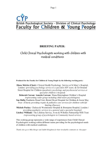Clinical Psychology & Paediatrics - PPN-UK