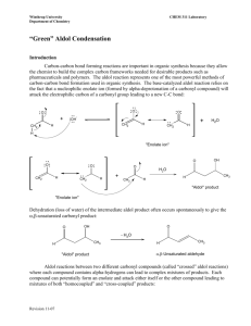 Green   Aldol Condensation - Chemistry at Winthrop University
