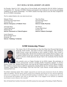 HOSA Scholarship Recipients 2015
