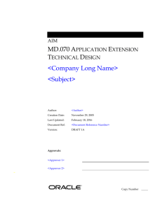 MD.070 Application Extension Technical Design