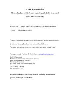 Maternal and neonatal influences on, and reproducibility of