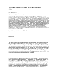 The ideology of population control in the UN draft plan for Cairo