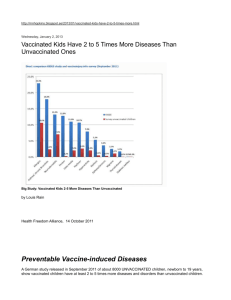 Big Study: Vaccinated Kids 2-5 More Diseases Than