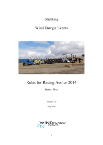 Rules - Wind Energy Events: Racing Aeolus Den Helder