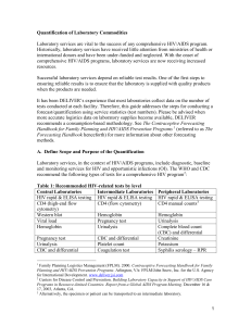 Quantification of laboratory commodities