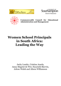 Women School Principals in South Africa: Leading