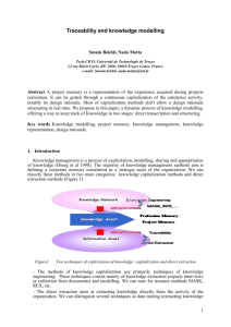 Traceability and knowledge modelling