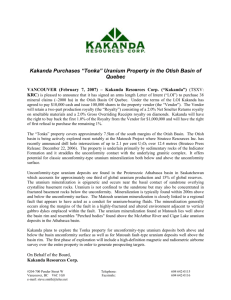Kakanda Purchases “Tonka” Uranium Property in the Otish