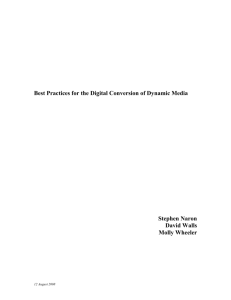 Best Practices for the Digital Conversion of Dynamic Media