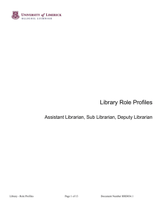 Library Role Profiles - University of Limerick