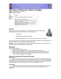 The Idea of Place for Native Peoples