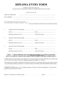 Gold Cup Diploma Form