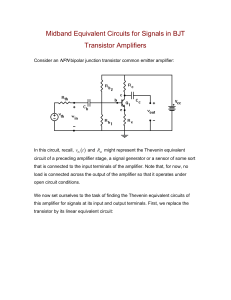 Midband Equivalent Circuits for Signals in BJT Transistor