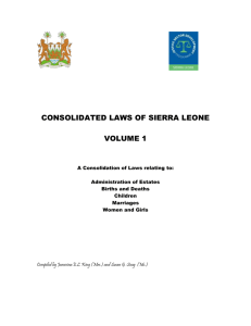 CONSOLIDATED LAWS OF SIERRA LEONE