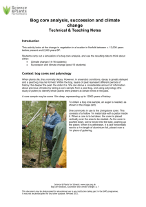 Bog core sampling and climate change