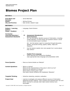 Biomes project plan