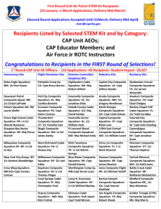 First Round Civil Air Patrol STEM Kit Recipients (25 January