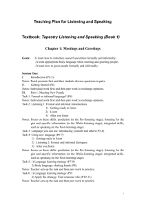 Teaching Plan for Listening and Speaking