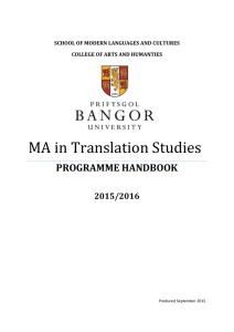 MA in Translation Studies