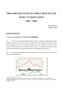 Preliminary Study on the Urban Heat Island Effect in Hong Kong