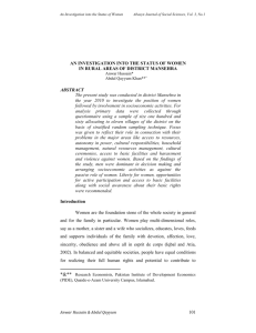Status-of-Women - Abasyn Journal of Social Sciences