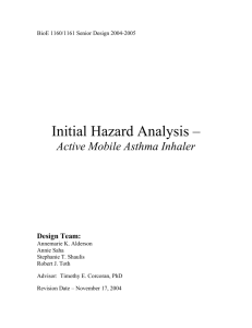 Initial Hazard Analysis – Active Mobile Asthma Inhaler