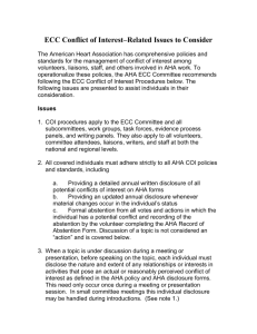 ECC Conflict of Interest–Related Issues to Consider
