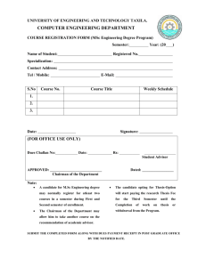 Course Registration Form - University of Engineering and