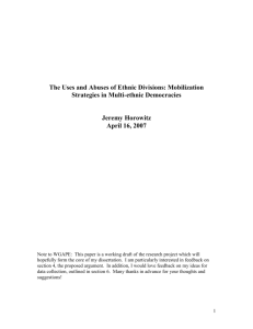 The Uses and Abuses of Ethnic Divisions: Mobilization Strategies in