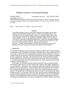 Multitask Learning in Computational Biology - E