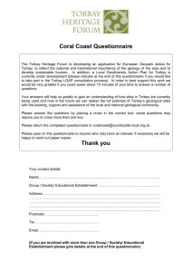 Coral Coast Questionnaire