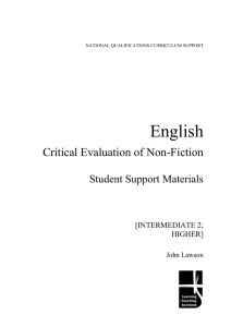 Critical Evaluation of Literary Non-Fiction