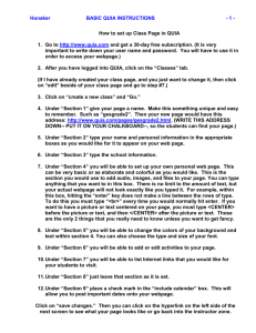 Basic User instructions for QUIA