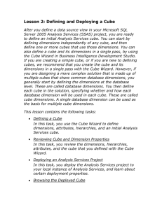 Lesson 2: Defining and Deploying a Cube