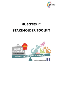 #GetPetsFit STAKEHOLDER TOOLKIT PFMA HEALTH