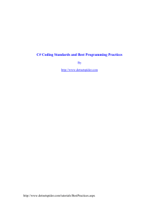 C# Coding Standards and Best Programming