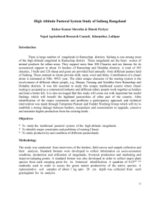 High Altitude Pastoral System Study of Sailung Rangelands