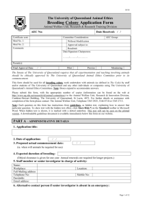 Breeding Colony Application Form
