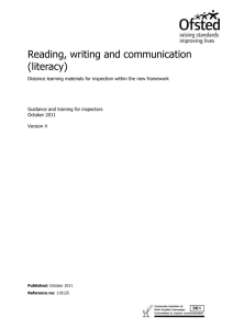 Reading, writing and communication (literacy)