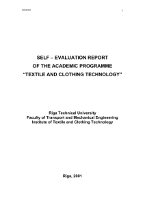 Self-Evaluation Report of the academic study programme