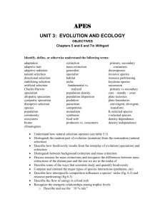 UNIT 3 evolution and ecology study guide