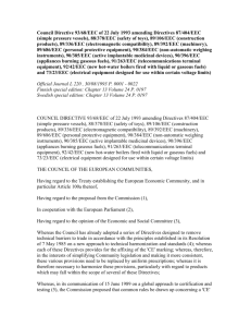 Council Directive 93/68/EEC of 22 July 1993 amending Directives