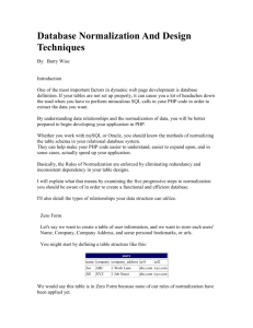 Database Normalization And Design Techniques